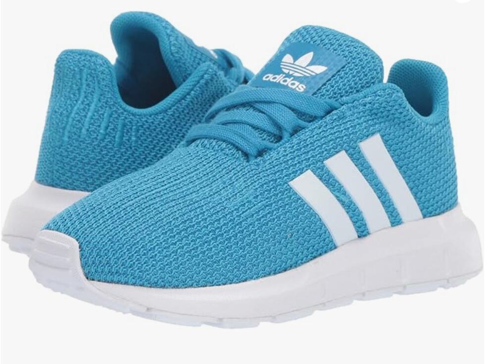 adidas Originals Swift J Running Shoe Shock Cyan/White/White, 5 M US Big Kid